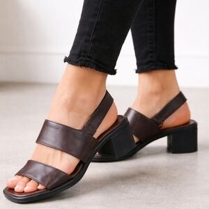 Naturalizer NEW Slingshot Y2K Minimalist Sqare Toe Block Heel Sandal 8N